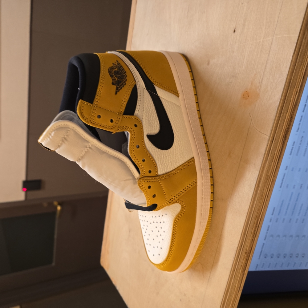 Yellow and Black High-Top Sneakers